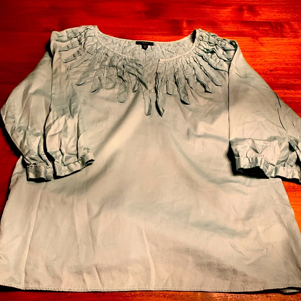 Talbots pretty pale green tunic blouse, petite small